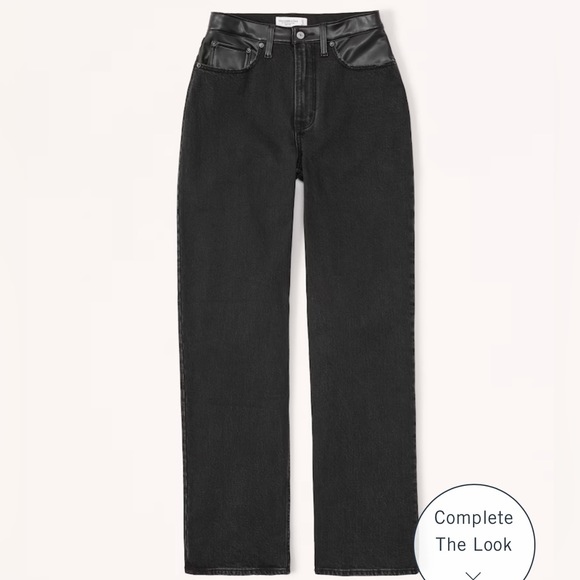 Abercrombie & Fitch Jeans Mixed Fabric Curve Love High Rise 9s
